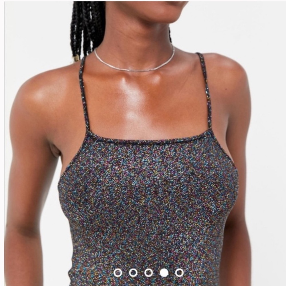 Urban Outfitters Black Bodycon Dress with Multicolor Sparkles